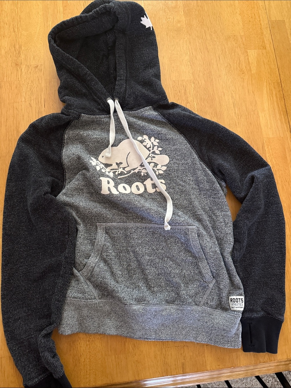 Roots Two-Tone Gray & Charcoal Crewneck Hoodie